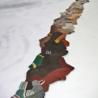 Polku / Path, 2008 (found socks)