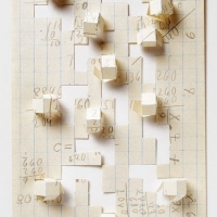 Dimensions (found paper, cutting)