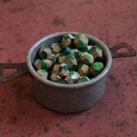 Green Peas, 2010 (toy kettle, whittled colouring pencils)