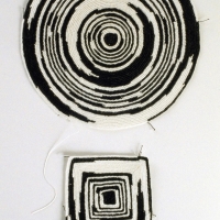 Virkkaa vuorotellen metri mustaa lankaa ja metri valkoista / Crochet One Metre of Black Yarn and One Metre of White, 1994-