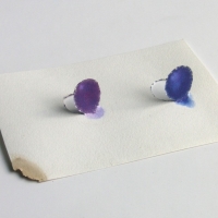 Mustikat / Blueberries (muste imupaperilla / ink on blotting paper)